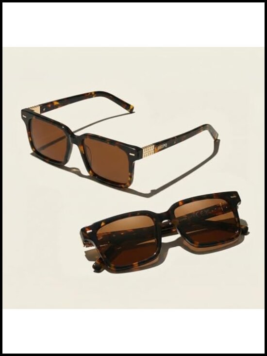 Retro Square Polarized Sunglasses Acetate Frame UV400 Lens Vintage Shades main image 4